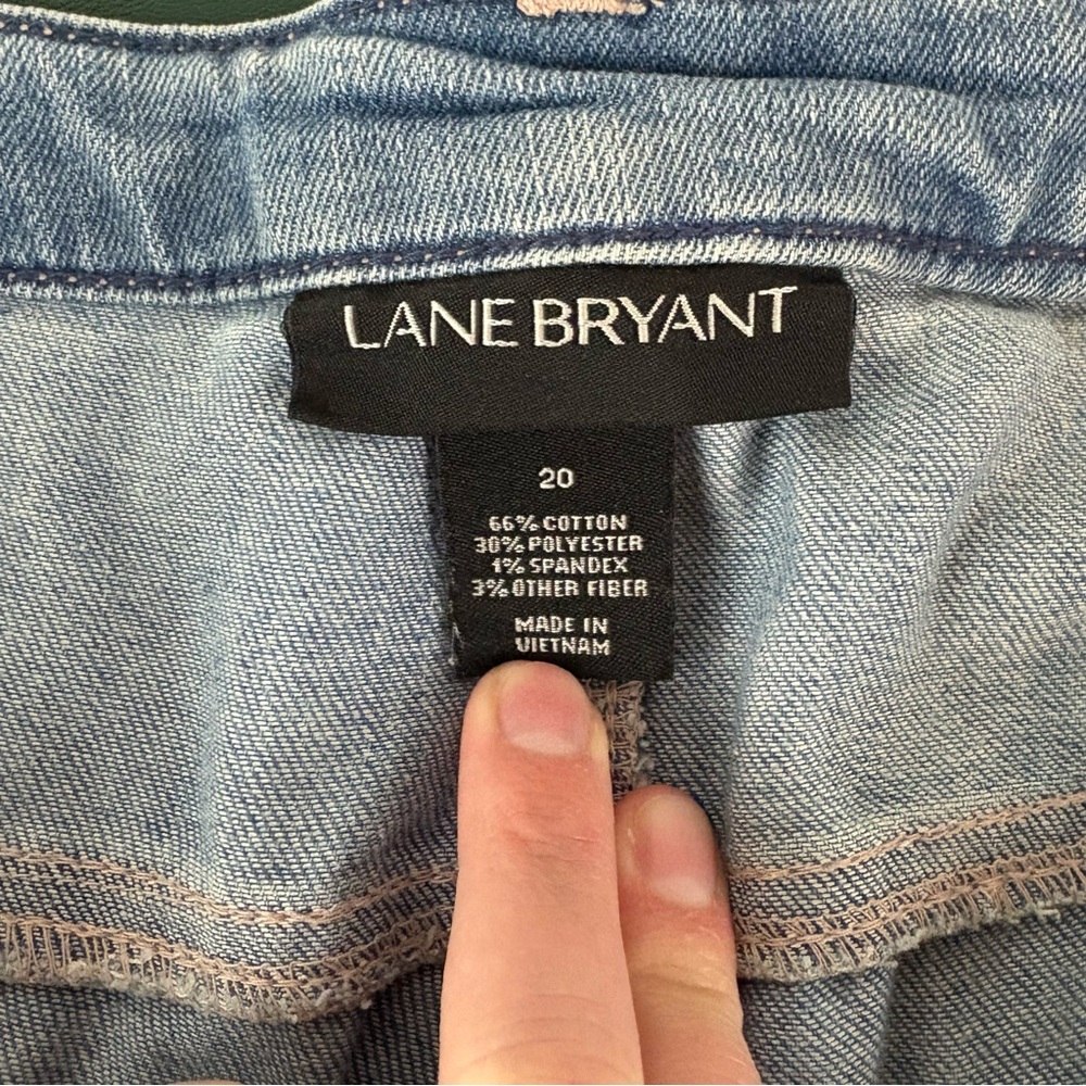 Lane Bryant Jeans Womens Size 20 Crop Light Wash Faded Distressed Capri (967) - Picture 6 of 7